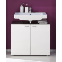 Meuble sous lavabo design coloris gris/blanc brillant Trevis