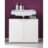 Meuble sous lavabo design coloris gris/blanc brillant Trevis