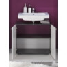 Meuble sous lavabo design coloris gris/blanc brillant Trevis