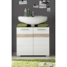 Meuble sous lavabo contemporain chêne clair/blanc brillant Corleone