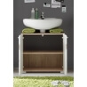 Meuble sous lavabo contemporain chêne clair/blanc brillant Corleone