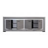 Buffet/bahut contemporain 4 portes gris cendré/gris brillant Shiny