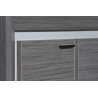 Buffet/bahut contemporain 4 portes gris cendré/gris brillant Shiny