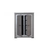 Vaisselier/argentier contemporain portes pleines gris cendré/gris brillant Shiny