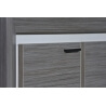 Vaisselier/argentier contemporain portes pleines gris cendré/gris brillant Shiny