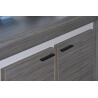 Vaisselier/argentier contemporain portes pleines gris cendré/gris brillant Shiny