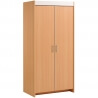 Armoire contemporaine 2 portes coloris hêtre/blanc Spoon