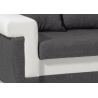 Canapé d'angle réversible convertible en tissu gris anthracite et PU blanc Grafix