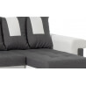 Canapé d'angle réversible convertible en tissu gris anthracite et PU blanc Grafix