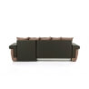 Canapé d'angle réversible convertible en tissu brun et PU chocolat Grafix