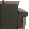 Canapé d'angle réversible convertible en tissu brun et PU chocolat Grafix