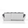 Canapé d'angle contemporain réversible convertible en tissu anthracite/PU blanc Enola
