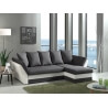Canapé d'angle contemporain réversible convertible en tissu anthracite/PU blanc Enola