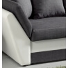 Canapé d'angle contemporain réversible convertible en tissu anthracite/PU blanc Enola