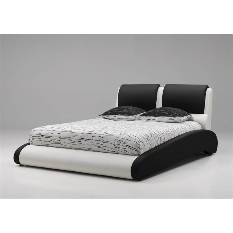 Lit adulte design en PU noir et blanc Brita