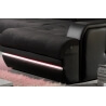 Canapé d'angle fixe design en tissu noir/PU noir Alamak
