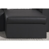 Canapé d'angle contemporain reversible convertible en PU noir Astérion
