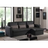 Canapé d'angle contemporain reversible convertible en PU noir/gris Astérion