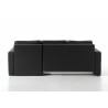 Canapé d'angle contemporain reversible convertible en PU noir/gris Astérion