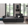 Canapé d'angle contemporain reversible convertible en PU noir/gris Astérion