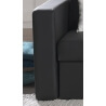 Canapé d'angle contemporain reversible convertible en PU noir/gris Astérion