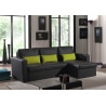 Canapé d'angle contemporain reversible convertible en PU noir/citron Astérion