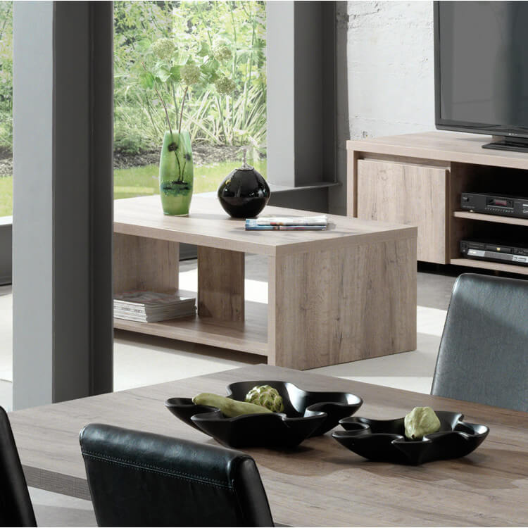 Table basse rectangulaire contemporaine chêne canadian Bogotta