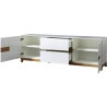 Buffet/bahut design 2 portes/2 tiroirs blanc laqué/chêne Riviero