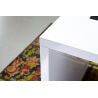 Ensemble table et bancs design blanc laqué Carioka