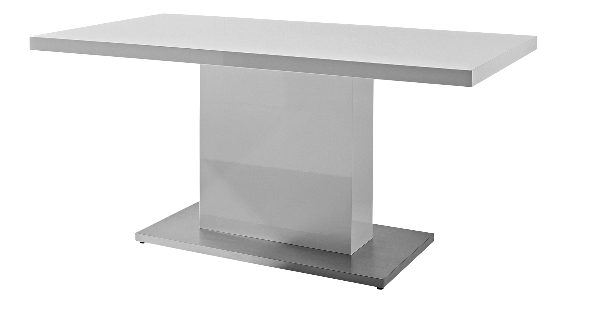 Table de salle à manger design laquée blanche Hidalgo