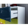 Meuble de rangement design 1 porte/3 tiroirs blanc/multicolore Dolaro
