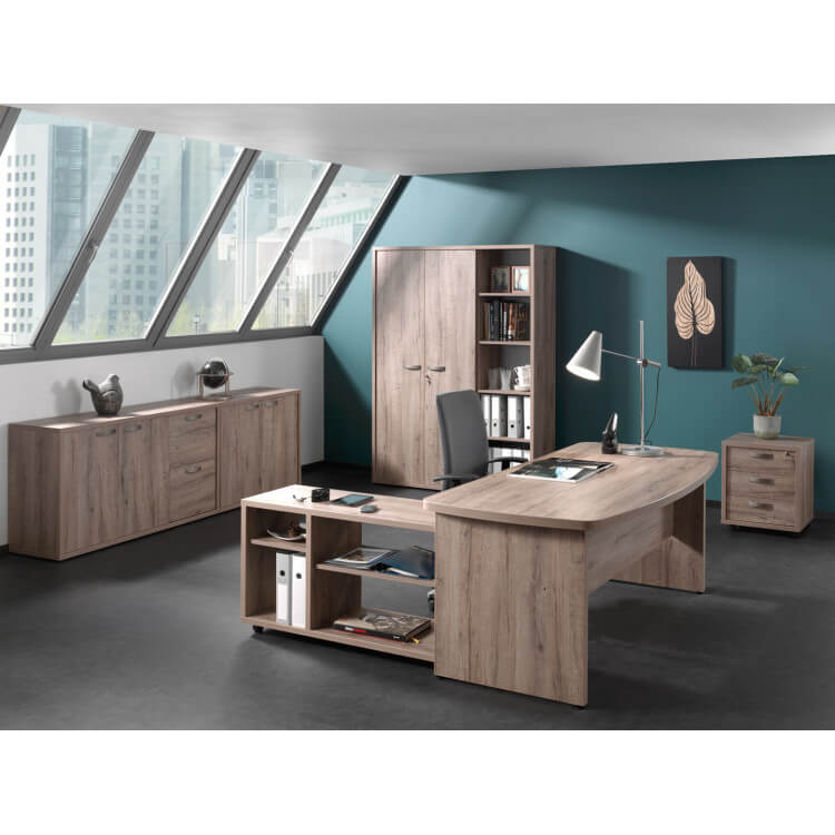 Ensemble de bureau contemporain chêne canadien Angelika II