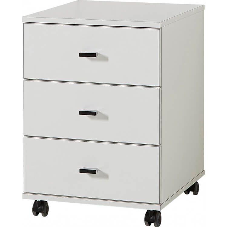 Caisson de bureau contemporain 3 tiroirs coloris blanc Monty