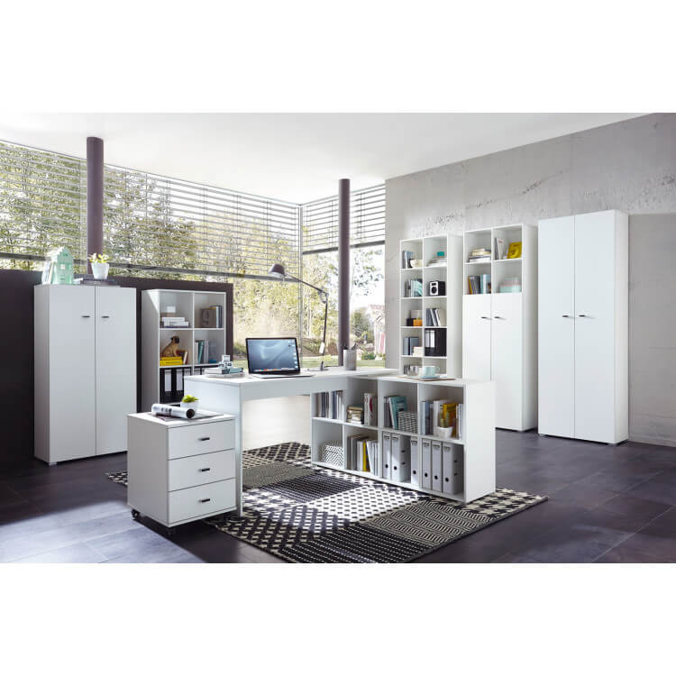 Ensemble de bureau contemporain coloris blanc Monty II