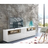 Meuble TV design 1 porte/2 tiroirs coloris blanc Alix