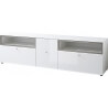 Meuble TV design 1 porte/2 tiroirs coloris blanc Alix