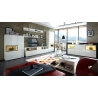 Meuble TV design 1 porte/2 tiroirs coloris blanc Alix