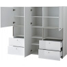 Vaisselier/argentier design 3 portes/4 tiroirs avec éclairage coloris blanc Alix II