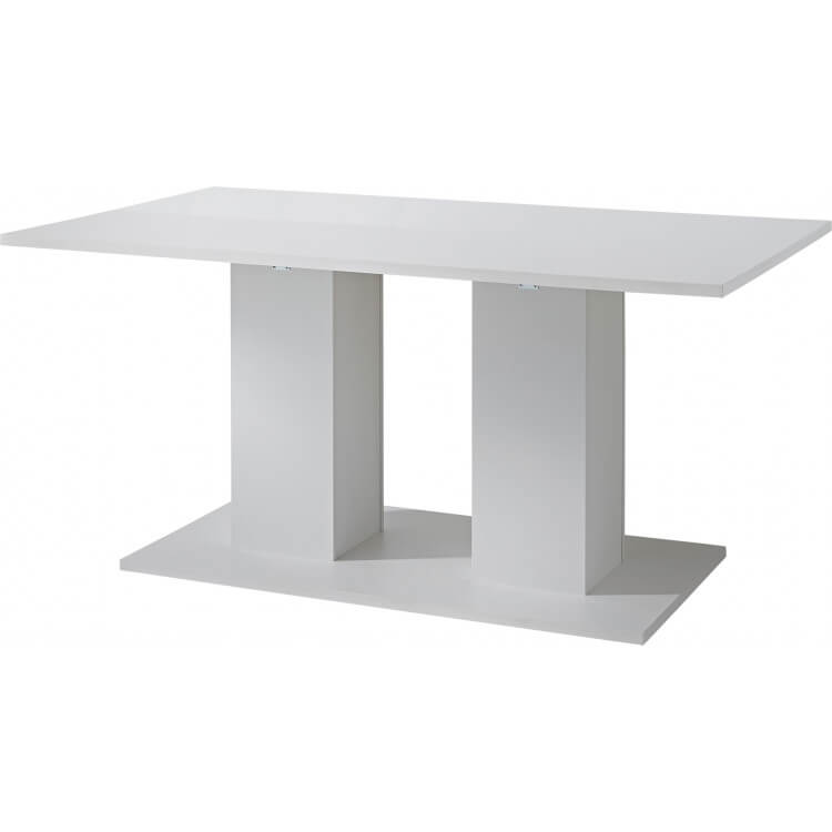 Table de salle à manger rectangulaire design blanche Alix