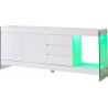 Buffet/bahut design 2 portes/3 tiroirs avec éclairage coloris blanc Rachelle