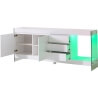 Buffet/bahut design 2 portes/3 tiroirs avec éclairage coloris blanc Rachelle