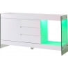 Buffet/bahut design 1 porte/2 tiroirs avec éclairage coloris blanc Rachelle