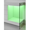 Buffet/bahut design 1 porte/2 tiroirs avec éclairage coloris blanc Rachelle
