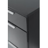 Buffet/bahut design 1 porte/3 tiroirs noir brillant Ameria