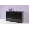 Buffet/bahut design 2 portes/3 tiroirs noir brillant Ameria