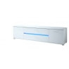 Meuble TV design 2 portes/2 tiroirs avec éclairage coloris blanc Melba
