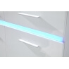 Meuble TV design 2 portes/2 tiroirs avec éclairage coloris blanc Melba