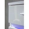Meuble TV design 2 portes/2 tiroirs avec éclairage coloris blanc Melba