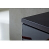 Meuble TV design 2 portes/2 tiroirs avec éclairage coloris noir Melba