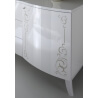 Commode design laquée blanche avec sérigraphie 1 porte/3 tiroirs Esteline
